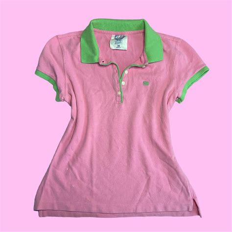 Polo Ralph Lauren Women's Pink and Green Polo-shirts | Depop