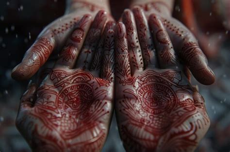 Intricate henna designs adorning delicate hands oc | Premium AI ...