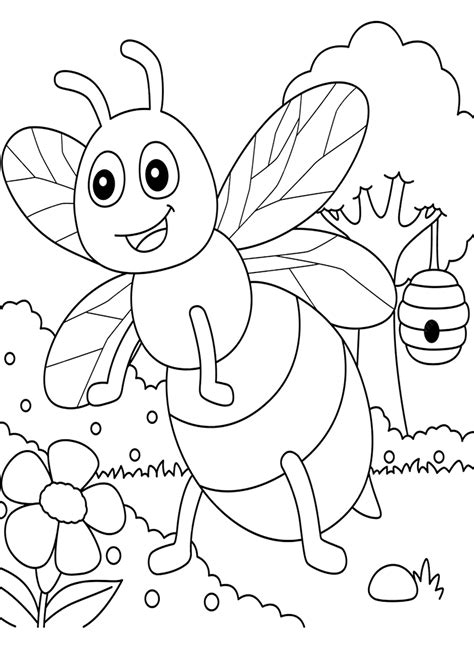 Colouring Pages Bee