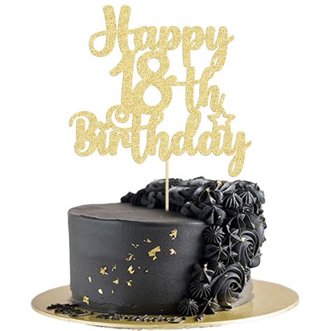 Gyufise 1Pc Happy 18th Birthday Cake KKS1 Topper Glitter 18 & Fabulous ...