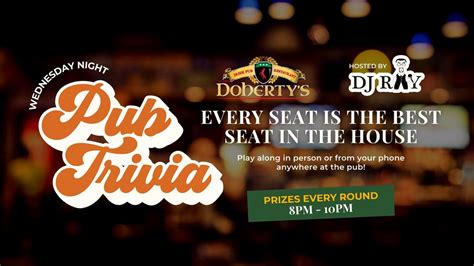 Pub Trivia w/ DJ Ray, Doherty's Irish Pub & Restaurant of Apex, 15 May ...