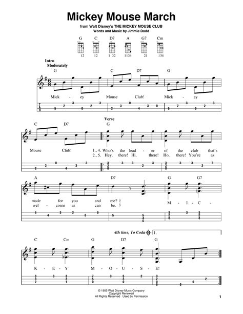 Mickey Mouse March (from The Mickey Mouse Club) by Jimmie Dodd ...