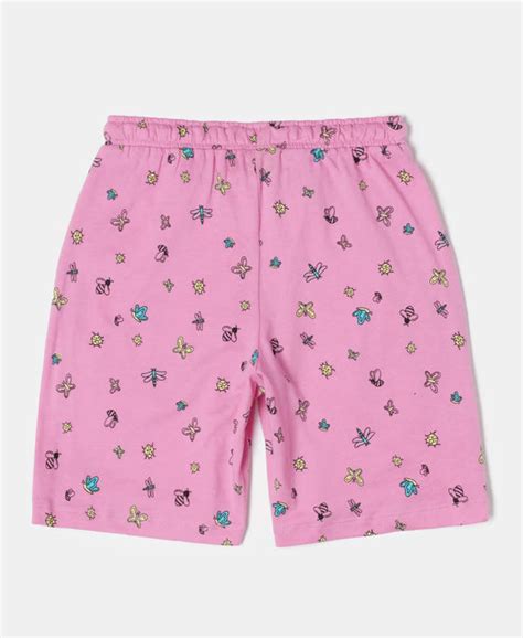 Buy Girl's Super Combed Cotton Printed Shorts - Wild Orchid Printed ...