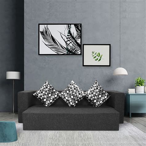 Seventh Heaven 3 Seater 72x44x10, Low Floor Sofa Cum Bed Jute Fabric ...