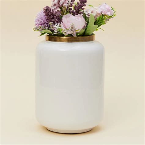 Buy Brighton Metal Cylindrical Vase from Home Centre at just INR 999.0