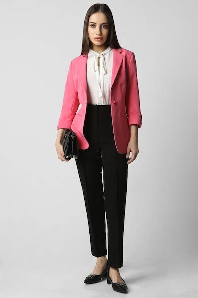 Buy Women Pink Solid Blazer Online - 39624759 | Van Heusen
