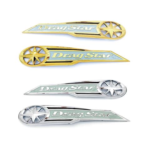 Motorcycle Fuel Tank Emblem Chrome Drag Star Fuel Tank Emblem - ABS ...