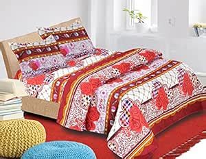 Buy 3D Double Bedsheet with 2 Pillow Covers Fabric-Glace Cotton Online ...