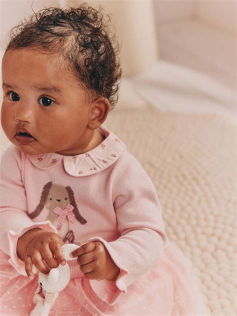 Buy Pink Bunny Baby Knitted Twofer Dress (0mths-2yrs) from Next India