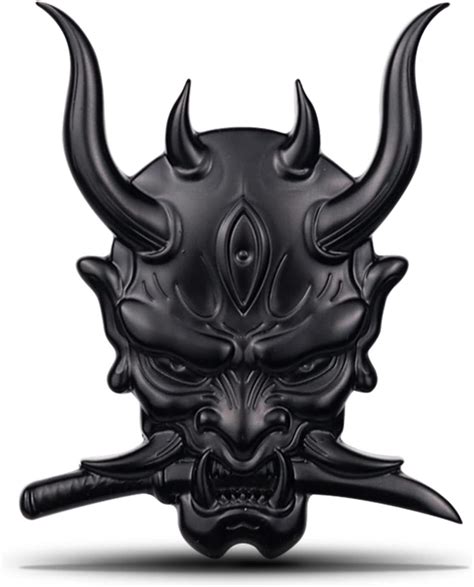 Buy Samurai Metal Car Sticker, Japanese Hannya mask Decal, Ghost Fangs ...