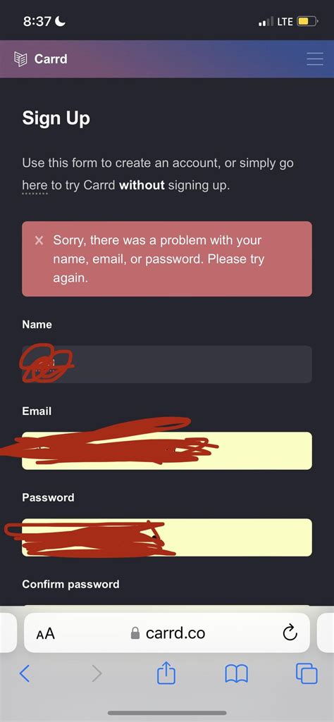 carrd won’t let me sign up. : r/Carrd