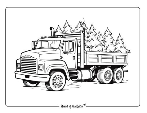 Truck Coloring Pages For Kids & Adults - World of Printables