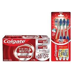 Colgate Visible White Teeth Whitening Toothpaste, Protects Enamel ...