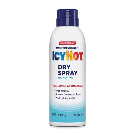 Icy Hot Maximum Strength Dry Spray (4 Oz), 16% Menthol - Walmart.com ...