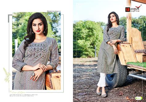 12 Angel Presents Pastle Ethnic Wear Kurtis Collection