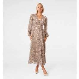 Buy Mocha Carter Geo Rosalina Ring Front Midi Dress