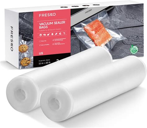Amazon.com: FRESKO Vacuum Sealer Bags Rolls 2 Packs 11" x 20 ...