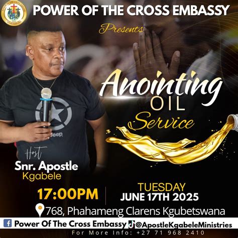 ANOINTING OIL SERVICE , Kgubetswana Clarens, Bethlehem, 17 June 2025 ...