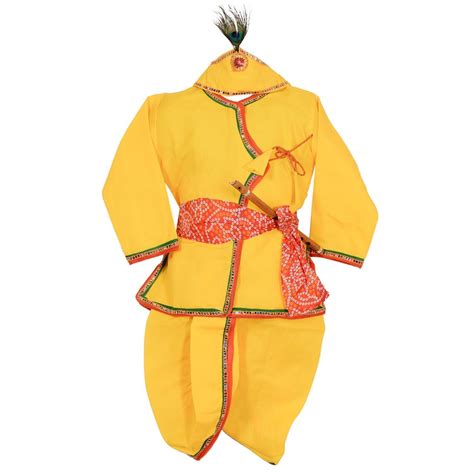 AHHAAAA Cotton Yellow Krishna Dress Dhoti Kurta For Baby Boys 22 ...