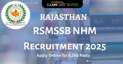 Rajasthan RSMSSB NHM Recruitment 2025 Notice for 8256 Posts
