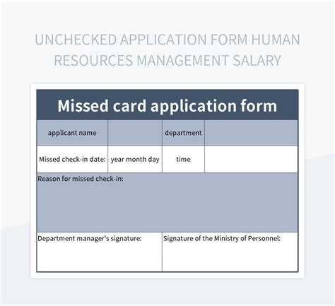 Unchecked Application Form Human Resources Management Salary Excel Template And Google Sheets ...