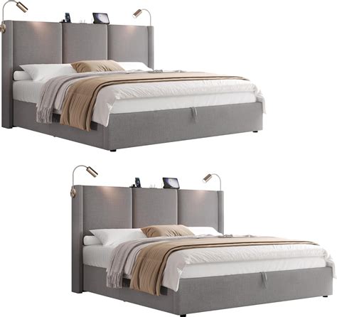 HOSTACK 2 Sets Full Size Lift Up Storage Bed Frame India | Ubuy