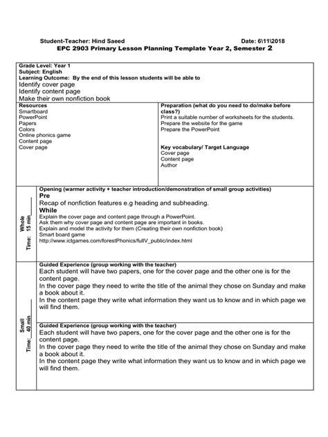Lesson Plan Cover Page Simple Design 的图像结果