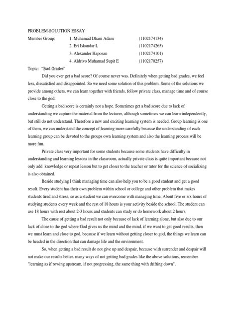 Image result for Problem and Solution Essay Examples