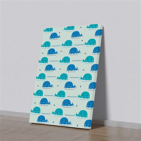 Striking Blue Whale Pattern Design Canvas Wall Painting – Nestroots
