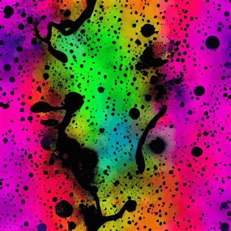 Motifs de peinture au néon en couleur sur fond noir · Creative Fabrica