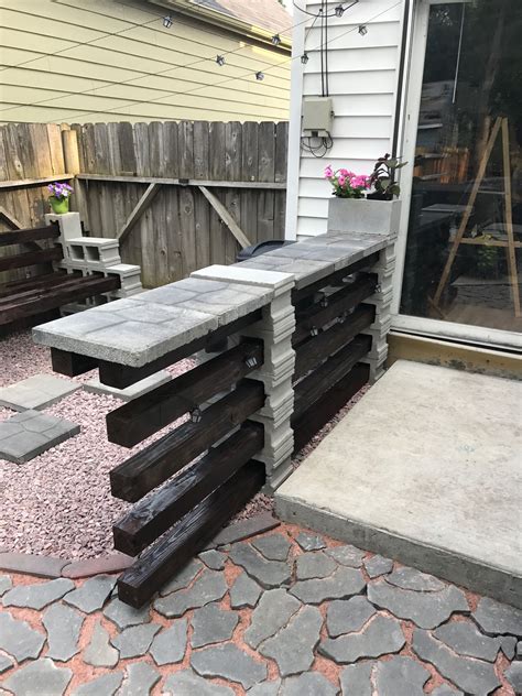 DIY Concrete Block Bench for Your Backyard