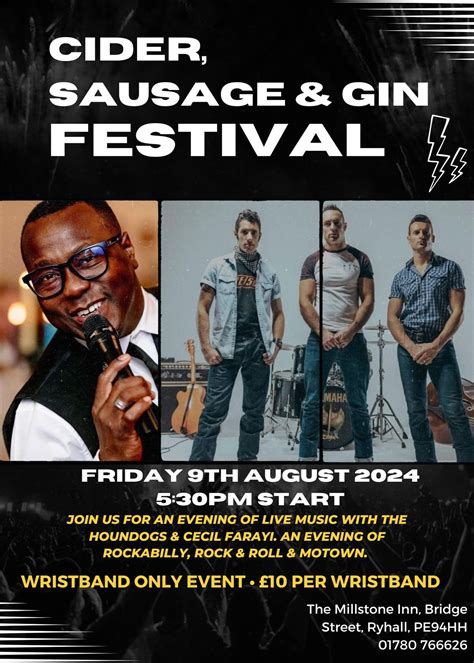 THE HOUNDOGS & CECIL FARAYI - Cider, Sausage & Gin Festival., Millstone ...