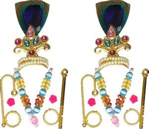 SilkRay International Laddu Gopal Mukut Mala Shringar Combo Set with ...