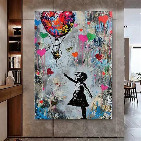 Banksy Girl Graffiti oil painting hand painted pop art painting Famous ...