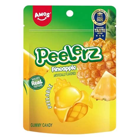 Kummikommid AMOS PEELERZ (PINEAPPLE), 65g | Candy POP