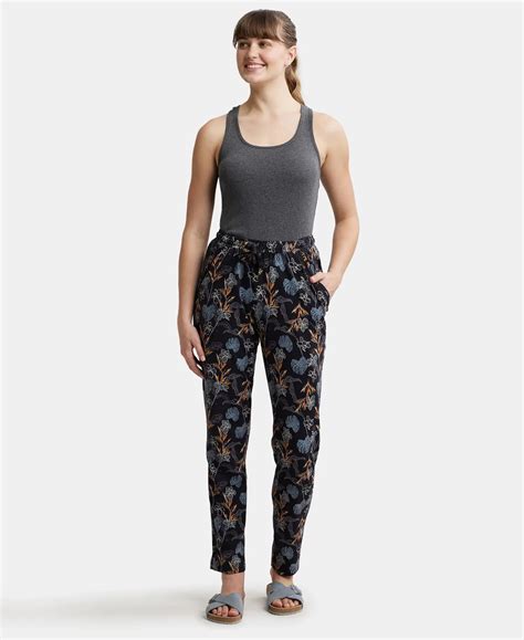 Buy Micro Modal Cotton Relaxed Fit Printed Pyjama with Side Pockets ...