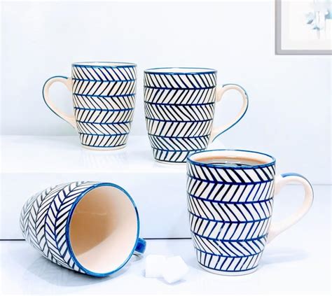 Buy KITTENS Blue Arrow Coffee Mug, 275ml Tea and Coffee Mugs Set of 4 ...