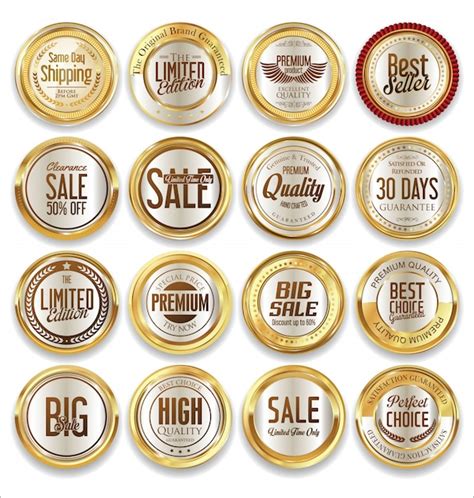 Golden badges | Premium Vector