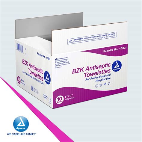 Buy Dynarex BZK Antiseptic Towelettes, 5x7, Disposable & Individually ...