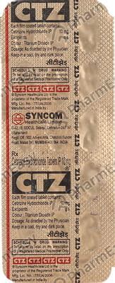Ctz 10 MG Tablet (15): Uses, Side Effects, Price & Dosage | PharmEasy