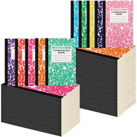 Fainne 100 Pack A5 Composition Notebooks Bulk Wide Ruled Composition ...