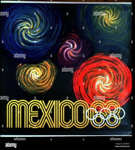 Poster Summer Olympics in Mexico 1968 Stock Photo - Alamy