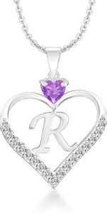 Heer Collection Heart Shape Alphabet 'R' Valentine Special Pendant ...