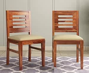 COMBAT FURNITURE Sheesham Wood Dining Chairs Set of 2 for Dining Room ...