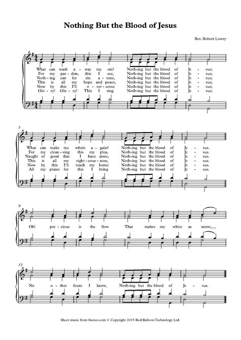 Lowry, Rev. Robert - Nothing But the Blood of Jesus Sheet music for ...