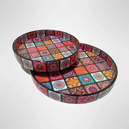 Round Trays Set of 2 | Serving Trays | Gift Item | Multipurpose Tray ...