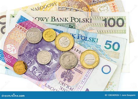 Polish Zloty Banknotes, Money, Currency of Poland Isolated on White ...
