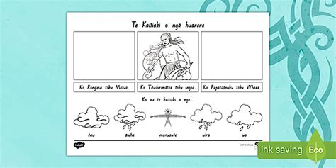 Te Whakapapa o Tawhirimatea Colouring Worksheet / Worksheet Te Reo Māori