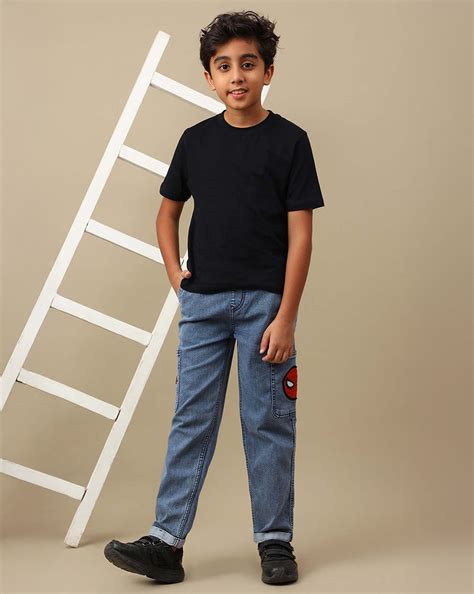 Spiderman Printed Regular Fit Denim Jogger For Boys – Kidsville