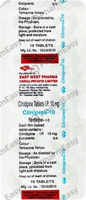 Cilnipres 10 MG Tablet (10): Uses, Side Effects, Price & Dosage | PharmEasy